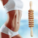 Rolo Bastao Massageador Manual Modelador Vara Thai Relaxante Muscular Maderoterapia Tratamento Celulite madeira