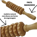 Rolo Bastao Massageador Manual Modelador Vara Thai Relaxante Muscular Maderoterapia Tratamento Celulite madeira